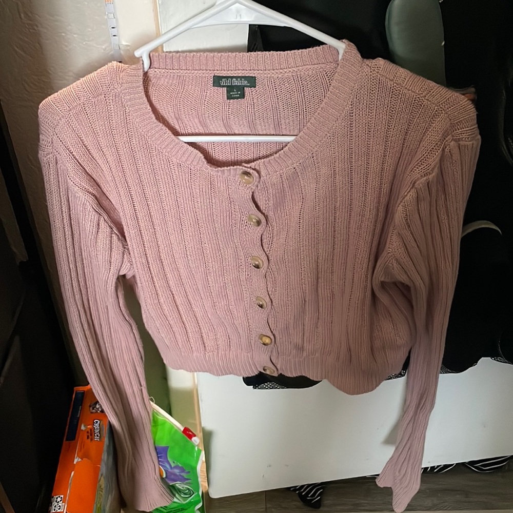 This is a pink sweater great for fall